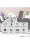 PU Leather Multi-functional Remote Control Holder Organizer Box, 5 Compartment TV Remote Storage - 2