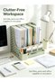 Arrangeli Desktop File Holder Organizer with Pen Holder, 4 Vertical Slots Plastic Document Sorter - 5