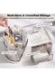 FAYET 360° Rotating Desk Organizer with 2 Drawers, 6-Compartment Pen & Pencil Holder - 3