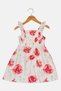 Toddlers Girl Floral Print Ruffle Sleeve Dress, Multicolor - 3