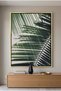 Minimalist Palm Frond Nature Wall Art | Portrait Framed Canvas Print | Luxury Modern Botanical Decor for Living Room
