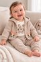 Baby Girl Set - Rabbit Patterned Hoodie - Long Sleeve Bodysuit - Cardigan - 3-Piece Set Premium Quality 3 6 9 12 Months - 3