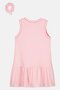 Kids Girl 2 Pcs Embroidered Dress With Scrunchie, Pink - 3