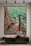 Turquoise Sea Nature Wall Art | Portrait Framed Canvas Print | Luxury Modern Botanical Decor for Living Room