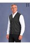 Relaxed Fit Front Buttoned Winter Wool Dark Gray Men's Dad Vest with Pockets - 4