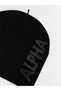 Black text Printed boy's beanie - 2