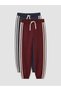 Navy Blue 2-Piece Striped Boys' Jogger Sweatpants