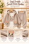 Baby Girl Set - Rabbit Patterned Hoodie - Long Sleeve Bodysuit - Cardigan - 3-Piece Set Premium Quality 3 6 9 12 Months - 6