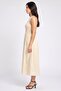 Women Ribbed Midi Dress, Mocha Brown - 3