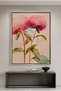Pink Peony Nature Wall Art | Portrait Framed Canvas Print | Luxury Modern Botanical Decor for Living Room