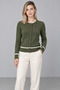 Women's Wool Knitwear Cardigan with Colored Buttons on the Collar