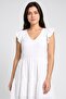 Women Plain Mini Dress, White - 2