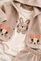 Baby Girl Set - Rabbit Patterned Hoodie - Long Sleeve Bodysuit - Cardigan - 3-Piece Set Premium Quality 3 6 9 12 Months - 5