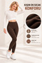 Women's Winter Fleece Leggings Gathering High Waist Stretchy Leggings Warm-Keeping Inner Fleece Sports Leggings