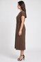 Women Plain Midi Dress, Chocolate - 3
