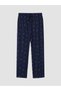 Navy Blue Regular Fit Printed Men's Pajama Bottoms - 2