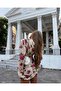 Rose Patterned Draped Mini Dress - 4