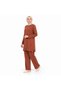 Women's Tile Stone and Lace Detailed Tunic and Trousers Double Set - 3