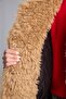 Oversize Plush Collared Double-Breasted Faux Leather Coat I2761Ax26Wn - 6