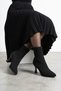 Tuter Knitwear Patterned Thin Heeled Women's Boots Black - 5