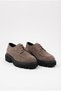 Men's Mink Beige Suede Thick Sole Derby Shoes - Moc Toe Genuine Leather Classic