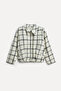Women's Off-White Plaid Oversized Bomber Jacket