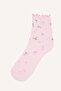 5-Piece Ruffled Floral Cotton Long Socks for Girls I5732A8Ns - 3