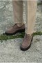Men's Mink Beige Suede Thick Sole Derby Shoes - Moc Toe Genuine Leather Classic - 3