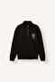 Boxy Fit Half-Zip Printed Sweatshirt H3867Ax26Au