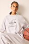 Nba Los Angeles Lakers Balloon Fit Crew Neck Scuba Diver Fabric Printed Sweatshirt H4235Ax26Au