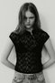 Cap-sleeved lace top - 2