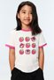 Print-motif cotton T-shirt