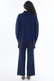Zipper Collar Patterned Knitwear Tunic Navy Blue - 5