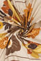 Floral Pattern Viscose Scarf Mustard - 2