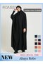 Women One Piece Full Coverage Abaya with Attached Hijab, Solid Loose Batwing Sleeve Muslim Prayer Dr