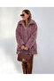 Women's long sleeve collared wellsoft coat with front button closure