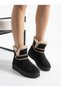 Daily Women's Black Suede Boots Ankle Length Fur Inside Thick Non-Slip Sole Comfortable Lightweight Bootie 027 - 6