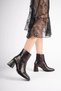 Zrt08Mk03 Premium Women's Crocodile Bitter Brown Winter 7 cm Thick Heeled Boots - 4