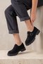 Roveli̇s Women's Daily Shoes with Metal Buckle Detail, Suede Black - 3