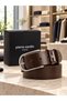 Brown Men's Jeans Belt 100% Genuine Leather - 7