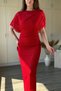 Elegant Tulle Red Dress with Cape Detail and Stones - 6