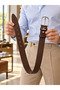 Brown Men's Jeans Belt 100% Genuine Leather - 6