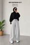 3 (Pieces) Winter Warm Wide-Legged Sweatpants in Black, Gray, and Navy Blue, Suitable for Combination with Hijab. - 5