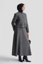 Leather-Trimmed Tweed Jacket Anthracite