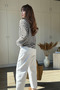 Modal Fabric Brown Striped Sweatshirt - 4