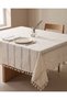 Beige Rectangle Jacquard Tablecloth