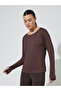 Brown Double Layer Open Back Long Sleeves Yoga Top - 3