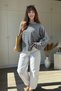 Modal Fabric Navy Blue Striped Sweatshirt - 6