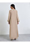 Beige Thread Embroidery Round Neck Jalabiya - 5
