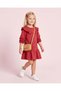 Girls Red Ruffle Collar Casual Dress - 2
